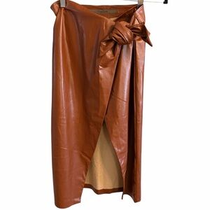 Enza Costa Brown Wrap Skirt